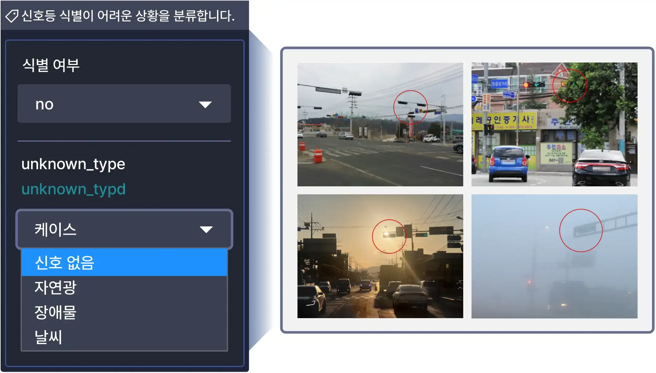 차량용 신호 감지 이미지